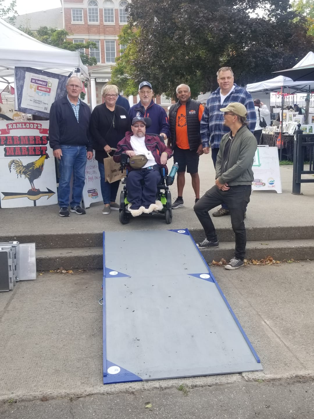 A finished ramp installed at the Farmers’ Market